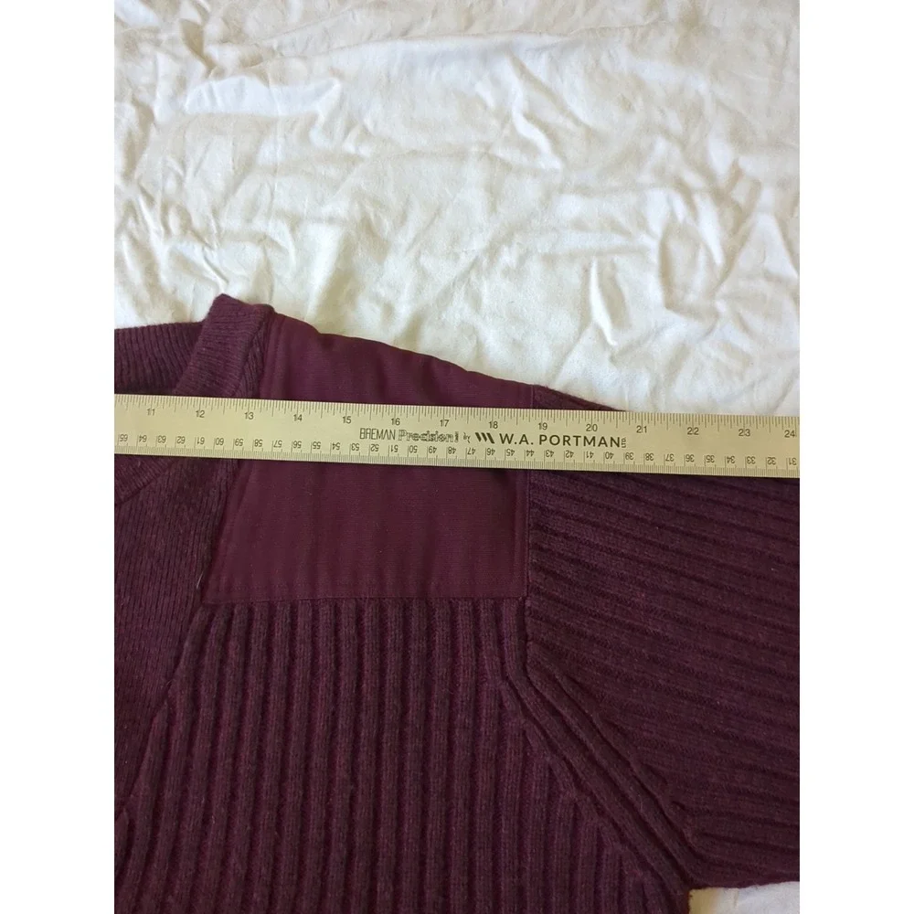 LL Bean Commando Henley Merino Wool Burgundy Red Sz XLT Fits‎ Lg Tall Pullover